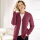 Strickjacken - Strickjacke in sehr flauschiger Qualität, in Größe L(44/46) bis XXL(52/54), in Farbe BEERE MELIERT – Farbe BEERE MELIERT – Ansicht 1