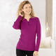 Langarm - Pullover aus Bouclégarn, in Größe 036 bis 052, in Farbe ZYKLAM MELIERT – Farbe ZYKLAM MELIERT – Ansicht 2