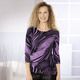Pullover - Pullover mit Paillettenzier – Farbe LILA-SCHWARZ Pullover - Pullover mit Paillettenzier, in Größe L(44/46) bis XXL(52/54), in Farbe TÜRKIS-SCHWARZ