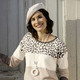 Langarm - Pullover in Feinstrick – Farbe ECRU-BEIGE-BRAUN – Ansicht 1 Langarm - Pullover in Feinstrick, in Größe 036 bis 052, in Farbe ECRU-BEIGE-BRAUN – Farbe ECRU-BEIGE-BRAUN – Ansicht 1
