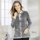 Strickjacken - Strickjacke mit Schurwolle, in Größe 038 bis 054, in Farbe GRAU MELIERT-SCHWARZ-WEISS – Farbe GRAU MELIERT-SCHWARZ-WEISS – Ansicht 2