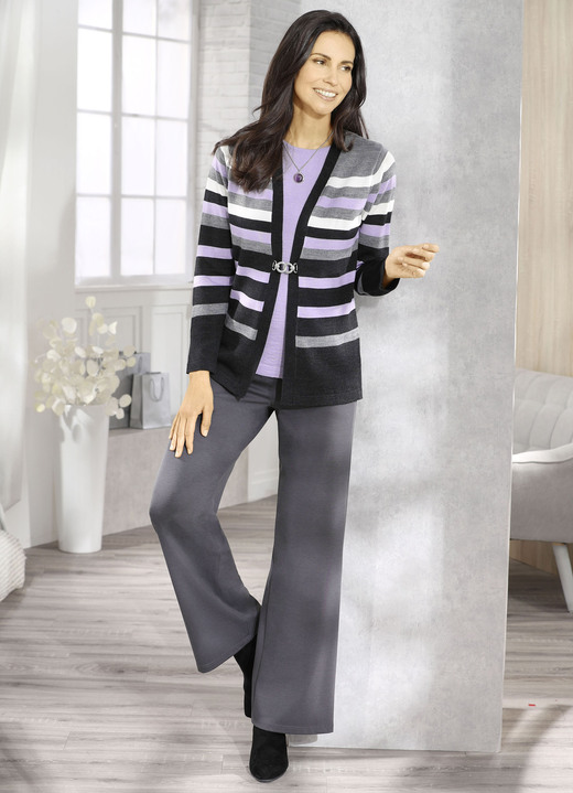 Hosen in Schlupfform - Schicke Hose in bequemer Weite , in Größe 018 bis 052, in Farbe ANTHRAZIT MELIERT Ansicht 4