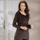 Langarm - Shirt mit raffiniertem Halsausschnitt – Farbe SCHWARZ-MESSING – Ansicht 1 Langarm - Shirt mit raffiniertem Halsausschnitt, in Größe 038 bis 054, in Farbe SCHWARZ-MESSING – Farbe SCHWARZ-MESSING – Ansicht 1