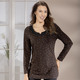 Langarm - Shirt mit raffiniertem Halsausschnitt – Farbe SCHWARZ-MESSING – Ansicht 3 Langarm - Shirt mit raffiniertem Halsausschnitt, in Größe 038 bis 054, in Farbe SCHWARZ-MESSING – Farbe SCHWARZ-MESSING – Ansicht 3