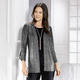 Shirtjacken - Shirtjacke in verschlussloser Form – Farbe SCHWARZ-SILBER MELIERT – Ansicht 1 Shirtjacken - Shirtjacke in verschlussloser Form, in Größe 038 bis 056, in Farbe SCHWARZ-SILBER MELIERT – Farbe SCHWARZ-SILBER MELIERT – Ansicht 1
