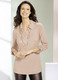 Tuniken - Shirt-Tunika mit krempelbaren Ärmeln – Farbe SAND – Ansicht 1 Tuniken - Shirt-Tunika mit krempelbaren Ärmeln, in Größe 036 bis 054, in Farbe SAND – Farbe SAND – Ansicht 1