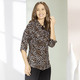 3/4-Arm - Shirtbluse mit Leo-Print – Farbe SCHWARZ-SAND – Ansicht 4 3/4-Arm - Shirtbluse mit Leo-Print, in Größe 036 bis 052, in Farbe SCHWARZ-SAND – Farbe SCHWARZ-SAND – Ansicht 4