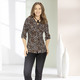 3/4-Arm - Shirtbluse mit Leo-Print – Farbe SCHWARZ-SAND – Ansicht 2 3/4-Arm - Shirtbluse mit Leo-Print, in Größe 036 bis 052, in Farbe SCHWARZ-SAND – Farbe SCHWARZ-SAND – Ansicht 2
