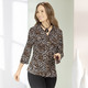 3/4-Arm - Shirtbluse mit Leo-Print – Farbe SCHWARZ-SAND – Ansicht 3 3/4-Arm - Shirtbluse mit Leo-Print, in Größe 036 bis 052, in Farbe SCHWARZ-SAND – Farbe SCHWARZ-SAND – Ansicht 3