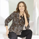 3/4-Arm - Shirtbluse mit Leo-Print – Farbe SCHWARZ-SAND – Ansicht 5 3/4-Arm - Shirtbluse mit Leo-Print, in Größe 036 bis 052, in Farbe SCHWARZ-SAND – Farbe SCHWARZ-SAND – Ansicht 5