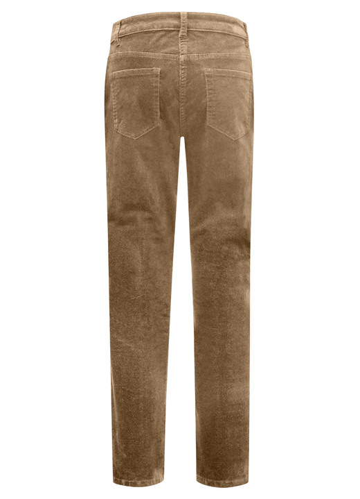 Hosen mit Knopf- und Reißverschluss - Samtweiche Hose in 5-Pocket-Form, in Größe 017 bis 050, in Farbe SCHWARZ Ansicht 5