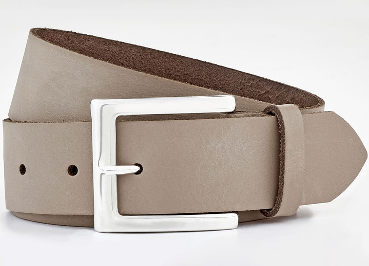 Gürtel - Trendiger Damen-Gürtel aus Leder, 3,5 cm breit, in Größe 100 bis 120, in Farbe WEISS Ansicht 7