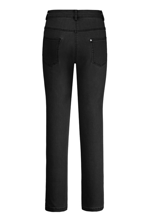 Hosen mit Knopf- und Reißverschluss - Jeans mit schöner Stickerei, in Größe 018 bis 052, in Farbe JEANSBLAU Ansicht 5