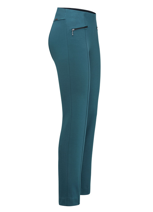 Hosen - Hose mit Reißverschluss-Taschen, in Größe 018 bis 052, in Farbe PETROL Ansicht 1