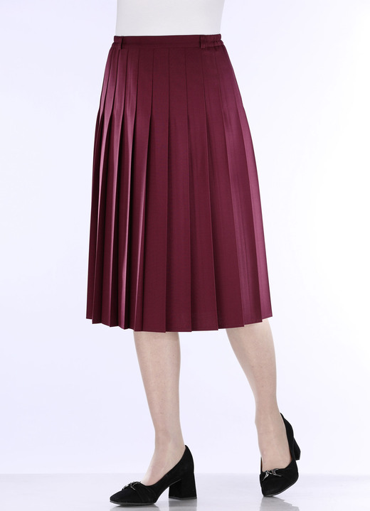 Uni - Rock mit figurgünstigen Rundumfalten Ansicht 4 Uni - Rock mit figurgünstigen Rundumfalten, in Größe 019 bis 054, in Farbe MARINE Ansicht 4