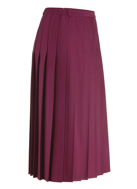 Uni - Rock mit figurgünstigen Rundumfalten Ansicht 5 Uni - Rock mit figurgünstigen Rundumfalten, in Größe 019 bis 054, in Farbe MARINE Ansicht 5