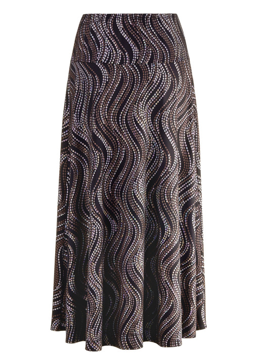 Röcke - Rock mit edel schimmerndem Glanzdruck Ansicht 6 Röcke - Rock mit edel schimmerndem Glanzdruck, in Größe 018 bis 054, in Farbe SCHWARZ-GRAU-MULTICOLOR Ansicht 6