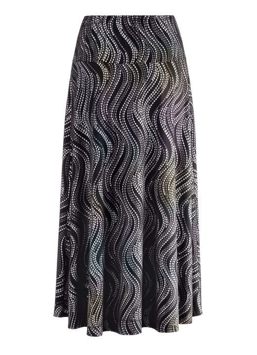 Röcke - Rock mit edel schimmerndem Glanzdruck Ansicht 3 Röcke - Rock mit edel schimmerndem Glanzdruck, in Größe 018 bis 054, in Farbe SCHWARZ-GRAU-MULTICOLOR Ansicht 3