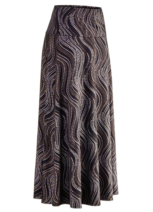 Röcke - Rock mit edel schimmerndem Glanzdruck Ansicht 5 Röcke - Rock mit edel schimmerndem Glanzdruck, in Größe 018 bis 054, in Farbe SCHWARZ-GRAU-MULTICOLOR Ansicht 5