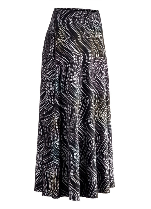 Röcke - Rock mit edel schimmerndem Glanzdruck Ansicht 2 Röcke - Rock mit edel schimmerndem Glanzdruck, in Größe 018 bis 054, in Farbe SCHWARZ-GRAU-MULTICOLOR Ansicht 2