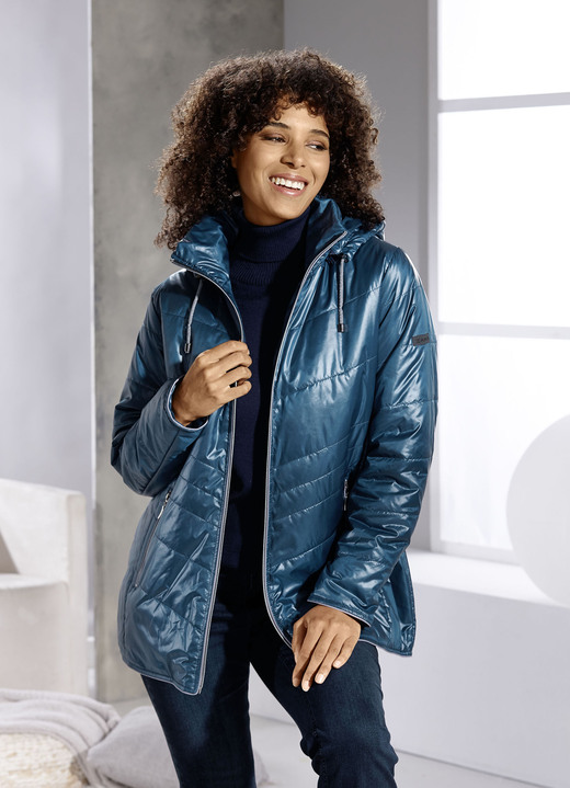 Jacken & Mäntel - Jacke mit Reißverschlusstaschen Ansicht 2 Jacken & Mäntel - Jacke mit Reißverschlusstaschen, in Größe 038 bis 054, in Farbe PETROL Ansicht 2