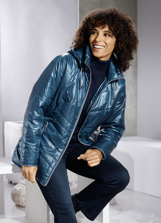 Jacken & Mäntel - Jacke mit Reißverschlusstaschen Ansicht 3 Jacken & Mäntel - Jacke mit Reißverschlusstaschen, in Größe 038 bis 054, in Farbe PETROL Ansicht 3