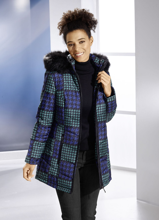 Jacken & Mäntel - Jacke mit Hahnentritt-Dessin, in Größe 036 bis 054, in Farbe GRÜN-BLAU-SCHWARZ Ansicht 2