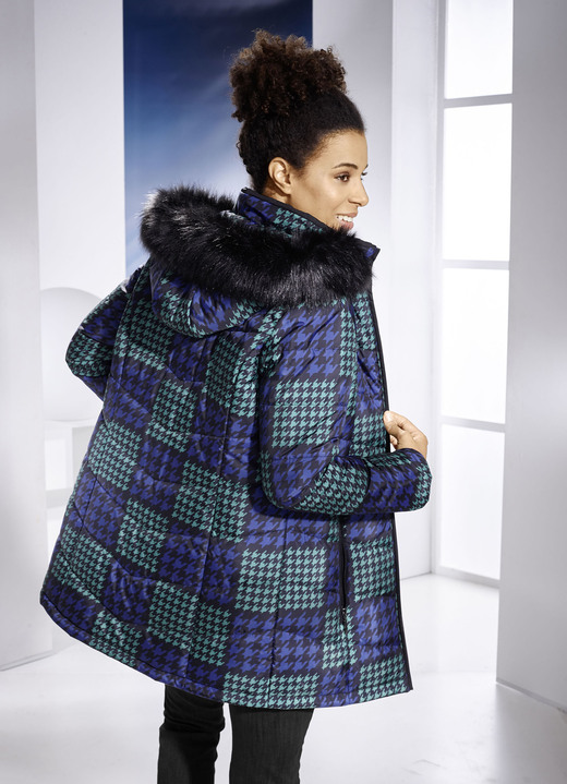 Jacken & Mäntel - Jacke mit Hahnentritt-Dessin, in Größe 036 bis 054, in Farbe GRÜN-BLAU-SCHWARZ Ansicht 3