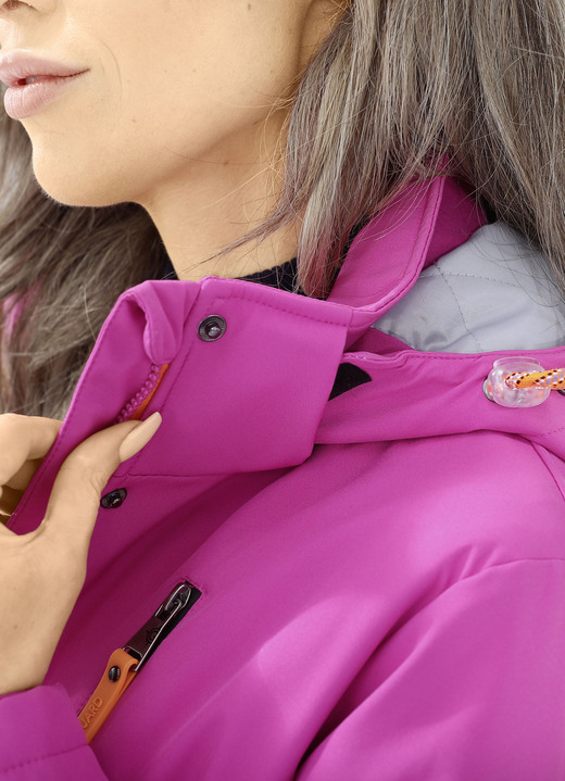 Winterjacken - Longjacke aus Softshell, in Größe 036 bis 052, in Farbe FUCHSIA Ansicht 2