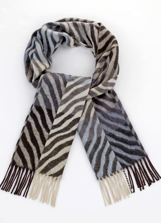 - Schal mit Fantasiedessin, in Farbe BEIGE-SCHWARZ Ansicht 1