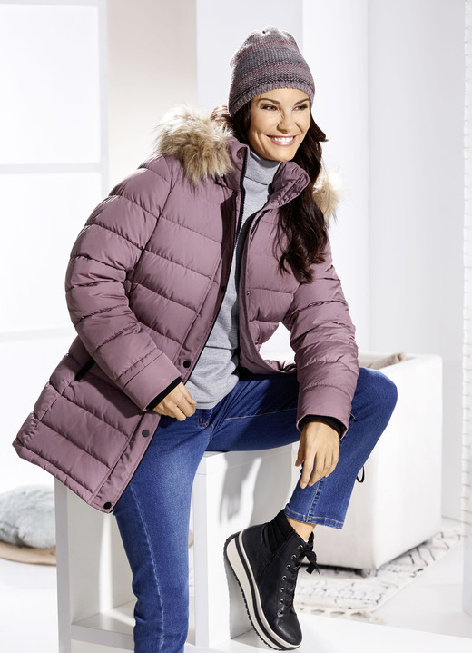 Damen - Funktions-Longjacke mit abnehmbarer Kapuze, in Größe 036 bis 052, in Farbe MALVE Ansicht 2