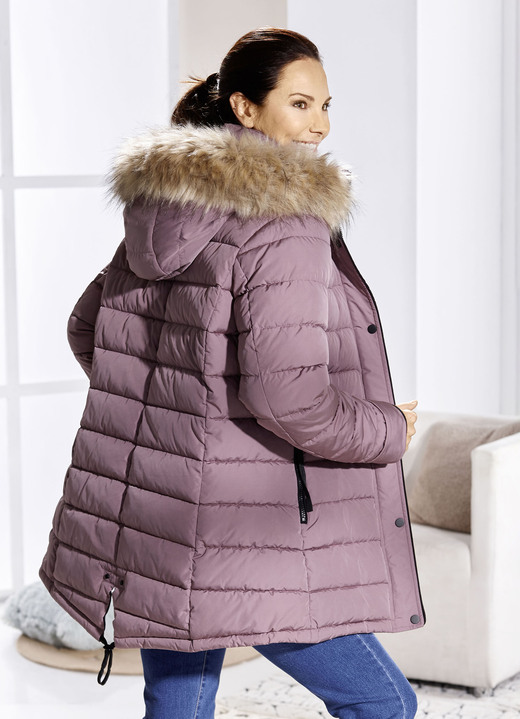 Damen - Funktions-Longjacke mit abnehmbarer Kapuze, in Größe 036 bis 052, in Farbe MALVE Ansicht 4