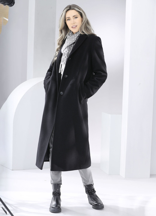 Jacken & Mäntel - Mantel mit Knopfleiste, in Größe 036 bis 054, in Farbe SCHWARZ Ansicht 2