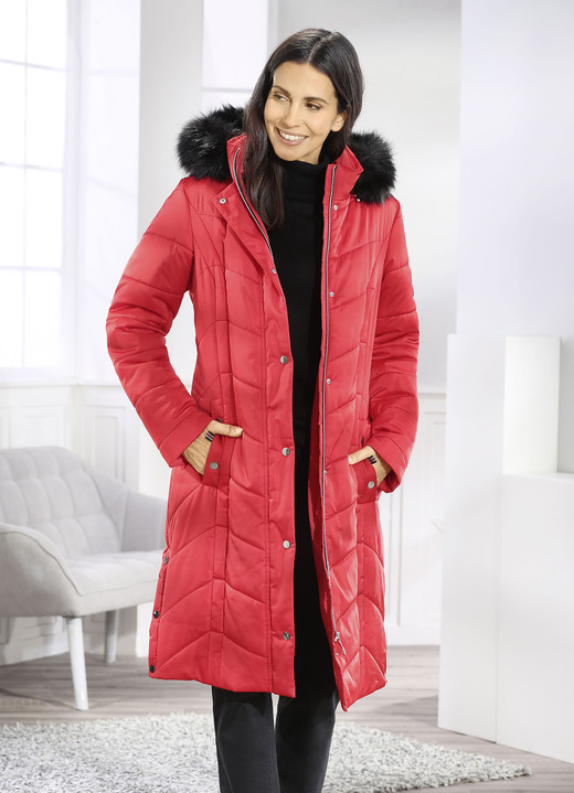 Jacken & Mäntel - Mantel mit abnehmbarer Kapuze, in Größe 036 bis 054, in Farbe TOMATENROT Ansicht 2