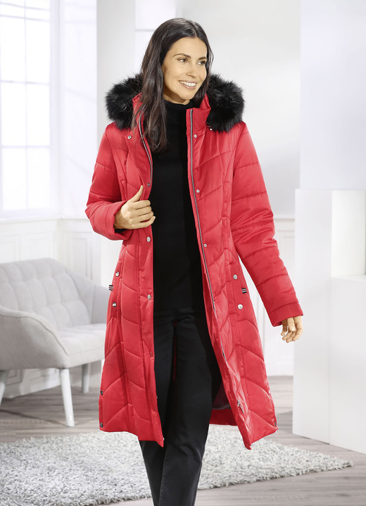 Jacken & Mäntel - Mantel mit abnehmbarer Kapuze, in Größe 036 bis 054, in Farbe TOMATENROT Ansicht 4