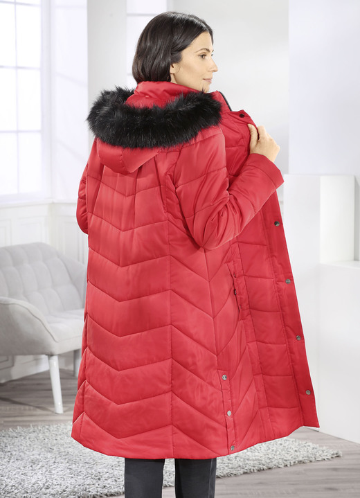 Jacken & Mäntel - Mantel mit abnehmbarer Kapuze, in Größe 036 bis 054, in Farbe TOMATENROT Ansicht 5