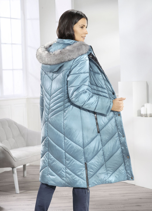 Jacken & Mäntel - Mantel mit abnehmbarer Kapuze, in Größe 038 bis 054, in Farbe EISBLAU Ansicht 3