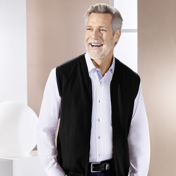 Strickwesten - Weste mit durchgehendem Reißverschluss in 4 Farben, in Größe L(52/54) bis XXL(60/62), in Farbe PETROL Ansicht 5