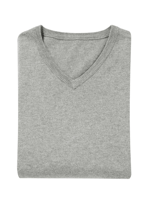 Uni - Klassischer V-Pullover in 4 Farben, in Größe L(52/54) bis XXL(60/62), in Farbe PETROL Ansicht 4