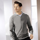 Uni - Polopullover mit kurzer Knopfleiste in 4 Farben, in Größe L(52/54) bis XXL(60/62), in Farbe GRAU MELIERT