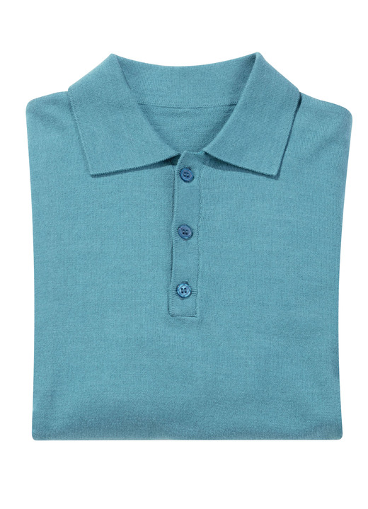 Uni - Polopullover mit kurzer Knopfleiste in 4 Farben Uni - Polopullover mit kurzer Knopfleiste in 4 Farben, in Größe L(52/54) bis XXL(60/62), in Farbe PETROL