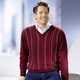 Gemustert - V-Pullover mit Strukturdessin in 3 Farben – Farbe BORDEAUX MELIERT – Ansicht 1 Gemustert - V-Pullover mit Strukturdessin in 3 Farben, in Größe 046 bis 062, in Farbe BORDEAUX MELIERT – Farbe BORDEAUX MELIERT – Ansicht 1
