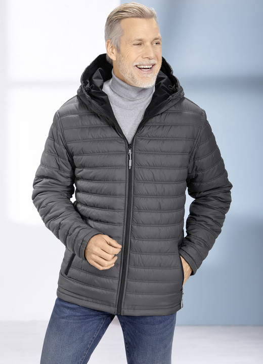 Jacken - Funktions-Wendejacke von „LPO“, in Größe 048 bis 058, in Farbe SCHWARZ-DUNKELGRAU Ansicht 4