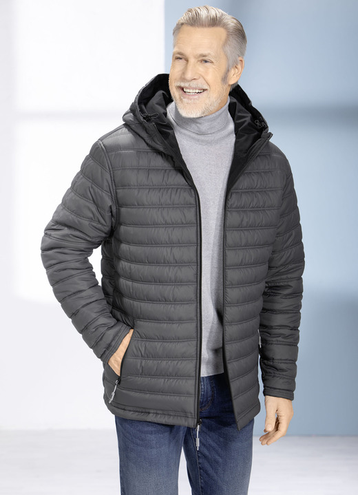 Jacken - Funktions-Wendejacke von „LPO“, in Größe 048 bis 058, in Farbe SCHWARZ-DUNKELGRAU Ansicht 3