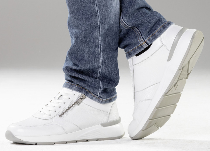 Slipper & Schnürschuhe - GINO GALANTE, klassische Herren-Sneaker, mit Reißverschluss, in Größe 040 bis 046, in Farbe WEISS Ansicht 4