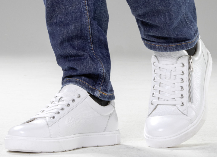 Slipper & Schnürschuhe - GINO GALANTE, klassische Herren-Sneaker, mit herausnehmbarem Fußbett, in Größe 040 bis 046, in Farbe WEISS Ansicht 5