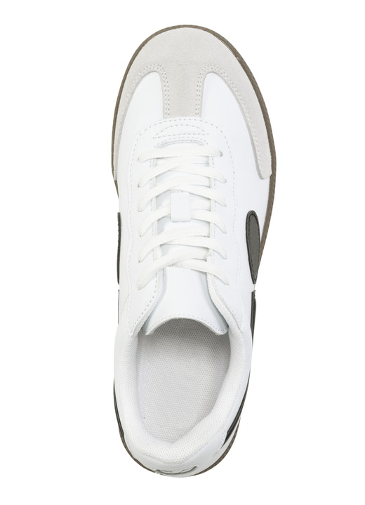 - Sneaker aus Synthetik und Veloursleder, in Größe 040 bis 046, in Farbe WEISS-SCHWARZ Ansicht 2