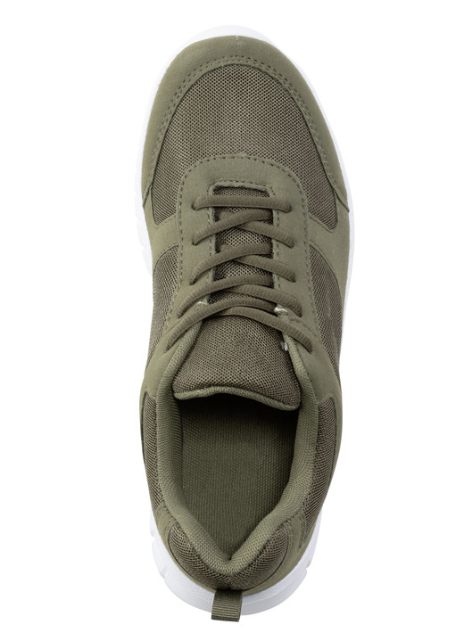 Slipper & Schnürschuhe - Schnür-Sneaker aus Synthetik und weichem Textilmaterial, in Größe 040 bis 046, in Farbe OLIV Ansicht 2