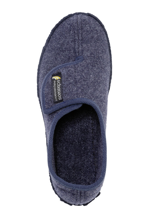 Hausschuhe - Komfortable Herren-Hausschuhe, mit anatomisch geformtem Fußbett, in Größe 040 bis 046, in Farbe MARINE Ansicht 2