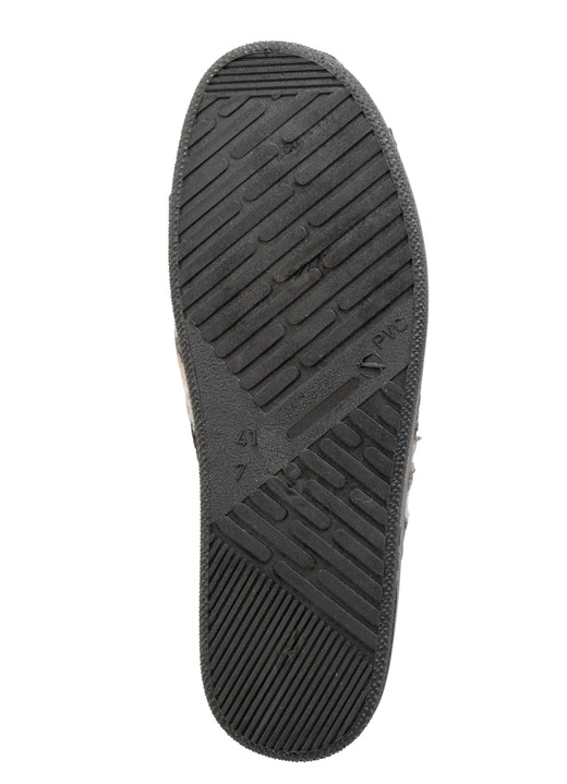 Hausschuhe - Pantoffel aus gemustertem Textilmaterial, in Größe 040 bis 046, in Farbe GRAU-MULTICOLOR Ansicht 3